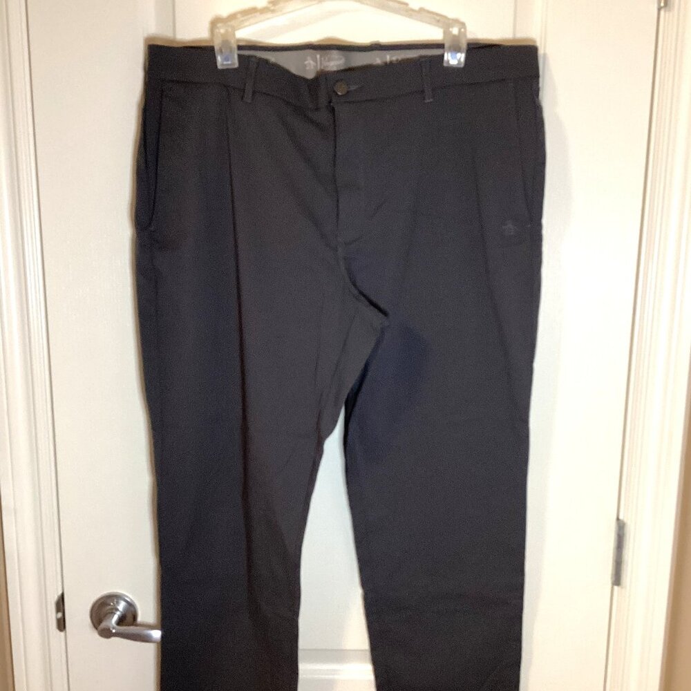 Original Penguin Men Gray Flat Front Golf Pants 32 x 30 Golfing Outdoors